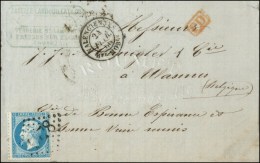 GC 4078 / N° 22 Càd T 15 VALENCIENNES / BTE MOBLE Sur Lettre Au Tarif Frontalier De Fresnes Pour Wasmes... - Correo Ferroviario