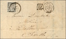Càd T 24 DOLLON (71) / Taxe N° 18 Sur Lettre Non Affranchie Au Départ De Paris. 1884. - TB / SUP.... - 1849-1876: Période Classique