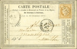 GC 2115 / N° 59 Càd T 23 LUCHE (71) 4 FEVR. 73 Sur Carte Précurseur. 1ère Date Connue D'un... - 1849-1876: Période Classique