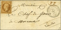GC 4355 / N° 21 Càd T 22 YGOS St SATURNIN (39) + PP Manuscrit Sur Lettre Locale Pour Morcenx. 1863. -... - 1849-1876: Klassik