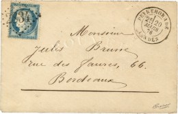 GC 2834 / N° 60 Càd T 18 PEYREHORADE / LANDES. 1876. - SUP. - 1849-1876: Classic Period