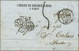 Càd PARIS (60) Taxe 25 DT Annulée Par La Grille Et Remplacée Par La Taxe Tampon 5. 1851. - TB... - 1859-1959 Cartas & Documentos