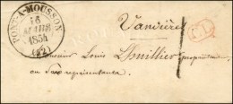 Càd T 13 PONT-A-MOUSSON (52), Taxe Tampon 1 Et CL Rouge Sur Lettre Locale. 1854. - SUP. - 1859-1959 Cartas & Documentos