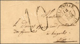 Càd T 13 BELLEVILLE (60), Taxe Tampon 10 (FL). 1838. - TB. - 1859-1959 Covers & Documents