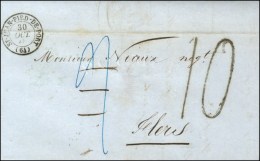 Càd T 15 ST JEAN-PIED-DE-PORT (64) Taxe 9 Rectifiée 10 Au Tampon (FL). 1848. - TB. - 1859-1959 Lettres & Documents