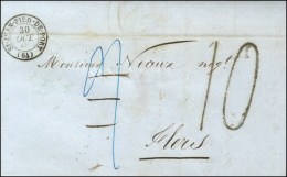 Càd T 15 ST JEAN-PIED-DE-PORT (64) Taxe 9 Rectifiée 10 Au Tampon (FL). 1848. - TB. - 1859-1959 Covers & Documents