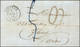 Càd T 15 ORTHEZ (64) Taxe 5 Rectifiée 9 Au Tampon (FL). 1848. - TB. - 1859-1959 Lettres & Documents