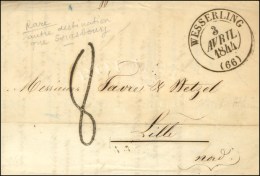 Càd T 13 WESSERLING (66) Taxe Tampon 8 (FL). 1844. - TB / SUP. - 1859-1959 Lettres & Documents