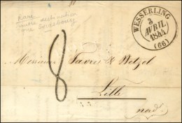 Càd T 13 WESSERLING (66) Taxe Tampon 8 (FL). 1844. - TB / SUP. - 1859-1959 Covers & Documents