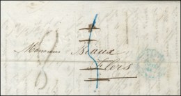 Càd Bleu PARIS (60) Taxe 5 Rectifiée 8 Au Tampon (FL). 1848. - TB. - 1859-1959 Lettres & Documents