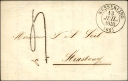 Càd T 13 WESSERLING (66) Taxe Tampon 4 (FL). 1843. - SUP. - 1859-1959 Covers & Documents