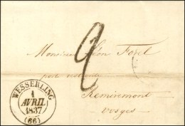 Càd T 13 WESSERLING (66), Taxe Tampon 2 (FL). 1837. - SUP. - 1859-1959 Lettres & Documents