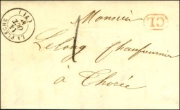 Càd T 15 LA FLECHE (71) CL Rouge Et Taxe Tampon 1 Sur Lettre Locale. 1846. - SUP. - 1859-1959 Lettres & Documents