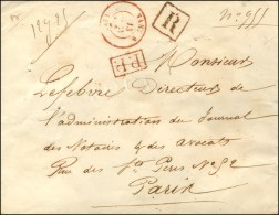 Càd T 15 Rouge NANTES (42) + P.P. (R) Sur Lettre 2 Ports Recommandée Pour Paris. 1854. - TB. - Autres & Non Classés