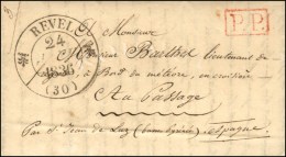 Càd T 12 REVEL (30) P.P. (R) Sur Lettre Pour Un Militaire à Bord "du Météore". 1836. -... - Autres & Non Classés
