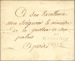 66 / Wesserling / THANN Sur Lettre En Franchise Pour Le Ministre De La Justice à Paris. 1824. (cote : 550).... - Autres & Non Classés