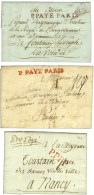 Lot De 3 Lettres Avec P PAYE DE PARIS (3 Types). - TB / SUP. - Autres & Non Classés