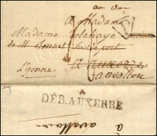 Lettre De Paris Pour Auxerre Réexpédiée à Avallon. Au Verso, DEB. AUXERRE. 1813. (cote... - Autres & Non Classés