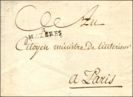 8 / MAZERES (rare Bureau Fermé En 1798). Au Verso, Cachet De Cire '' Société Fraternelle De... - Autres & Non Classés