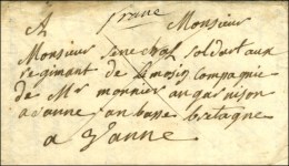 ''Franc '' Sur Lettre Datée De Mayenne En 1760 Adressée à Un Soldat Au Régiment Du... - 1701-1800: Précurseurs XVIII