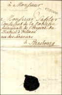 CERNAY (L N° 1) Sur Lettre Avec Texte Daté De Schweighausen (près Thann) Pour Strasbourg. Au... - 1701-1800: Precursors XVIII