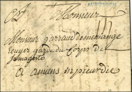 AUBUSSON Bleu Sur Lettre Avec Texte Daté Le 3 Mai 1764. - SUP. - 1701-1800: Precursors XVIII