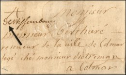 ' De Wissembourg ' Sur Lettre Avec Texte Daté ' Lauterbourg ' Pour Colmar. 1711. (cote : 380). - TB. - 1701-1800: Precursors XVIII