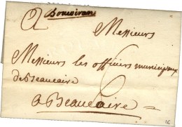 Boucouiran (L. N° 1) Sur Lettre Pour Beaucaire. 1790. - TB. - 1701-1800: Précurseurs XVIII