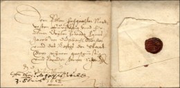 Lettre Avec Texte Daté De Freibourg Avec Pliage Fer De Lance. 1612. - TB. - ....-1700: Precursors