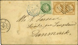 Losange / COL. GEN. N° 17 + 19 Paire (1 Ex Def) Càd GUADELOUPE / MOULE Sur Lettre Pour Le Danemark. Au... - Sonstige & Ohne Zuordnung