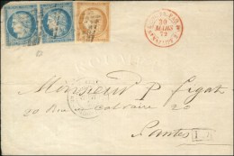 Losange / CG N° 11 + 12 Paire Càd GUADELOUPE / POINTE-A-PITRE Sur Lettre Pour Nantes. 1872. - TB. - R.  ... - Otros & Sin Clasificación