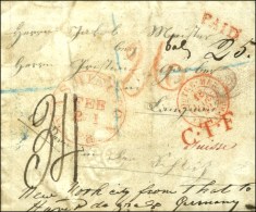 Càd Rouge WASHINGTON 21 FEB. (1842) + Griffe PAID Sur Lettre Pour La Suisse. Cachet Rouge D'entrée... - Otros & Sin Clasificación