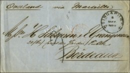 Càd SINGAPORE Sur Lettre Taxe Tampon 9 Pour Bordeaux. 1862. - TB. - R. - Poste Maritime