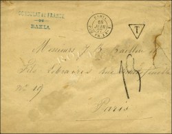 BAHIA / PAQ. FR. J N° 1 Sur Lettre Du Consulat De France à Bahia Pour Paris, Taxe Tampon 13. 1877. - TB.... - Poste Maritime