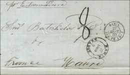 Càd BAHIA + Taxe Tampon 8 Sur Lettre Pour Le Havre Càd BAHIA / PAQ. FR. J N° 3. 1869. - TB. - Poste Maritime