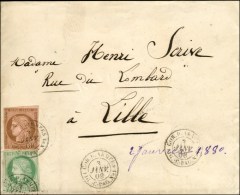 Càd COR. D’ARMÉES / LIG. C. PAQ. N° 1 / CG N° 17 + 18 Sur Lettre Pour Lille. 1880. - TB... - Poste Maritime