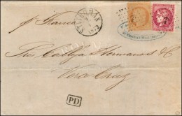 Ancre / N° 38 + 49 (2) (pd) Càd ST THOMAS Sur Lettre De St Thomas Pour Vera Cruz, Au Verso Càd... - Maritime Post