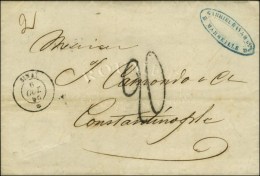 Càd SINAI / * Sur Lettre 2 Ports De Marseille Pour Constantinople, Taxe Tampon 20. 1856. - SUP. - Poste Maritime