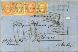 Ancre / N° 21 (2) + 23 (2) Càd INDUS - * Sur Lettre De Constantinople Insuffisamment Affranchie Pour... - Poste Maritime