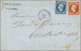 Ancre / N° 14 + 17 Càd CARMEL / * Sur Lettre 2 Ports De Marseille Pour Constantinople. 1858. - TB / SUP.... - Poste Maritime