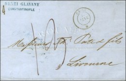 Càd CAIRE / * 15 JANV. 57 Sur Lettre De Constantinople Pour Livourne Taxée 13. - TB. - Correo Marítimo