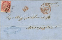 GC 2240 / Italie 40c Càd Rouge ITALIE / MARSEILLE Sur Lettre De Gènes Pour Marseille. 1866. - SUP. - Schiffspost