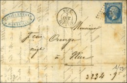 PC 1896 / N° 14 (pd) Càd NICE / BAT. A. VAP. Sur Lettre De Marseille Pour Nice. 1862. - TB / SUP. - R.  ... - Schiffspost