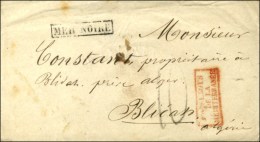 Griffe MER NOIRE Sur Lettre De Constantinople (Càd Au Verso) Pour Blidah (Algérie). Au Recto, Griffe... - Correo Marítimo