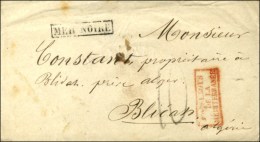 Griffe MER NOIRE Sur Lettre De Constantinople (Càd Au Verso) Pour Blidah (Algérie). Au Recto, Griffe... - Poste Maritime