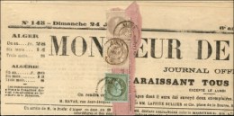 Càd ALGER / ALGERIE / N° 19 + 27 (2) Sur Journal Entier Le Moniteur D'Algérie. 1867. - TB. - R.  ... - Otros & Sin Clasificación