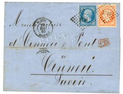 PC 3710 / N° 14 + N° 16 Càd T 15 ALGER / ALGÉRIE Sur Lettre Pour Annecy (Etats Sarde). Au... - Autres & Non Classés