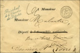 Càd VERSAILLES / CHAMBRE DES DEPUTES Sur Lettre En Franchise Avec Griffe Bleue ' Président / De La... - 1849-1876: Classic Period