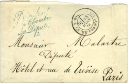 Càd VERSAILLES / CHAMBRE DES DEPUTES Sur Lettre En Franchise Avec Griffe Bleue ' Président / De La... - 1849-1876: Classic Period