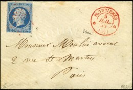 Etoile / N° 14 Càd De Type Spécial Rouge * PLOMBIERES *  (82) Sur Lettre Pour Paris.... - 1849-1876: Periodo Clásico